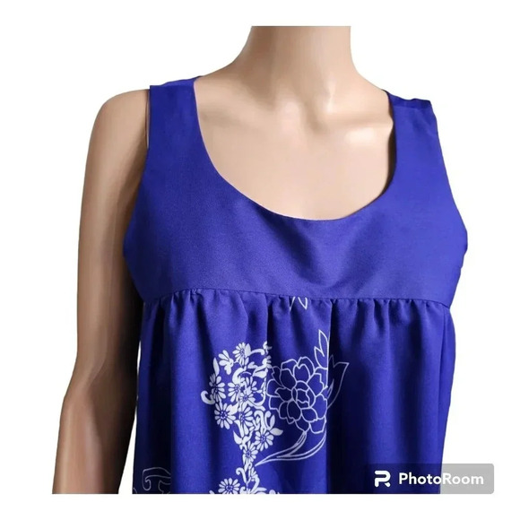 NWOT Apostrophe Womens Sleeveless Knee Length Drape Dress Size M Blue/White - Picture 15 of 15